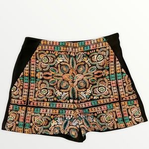 Topshop High Rise Womens Size 6 Embroidered Polyester Shorts